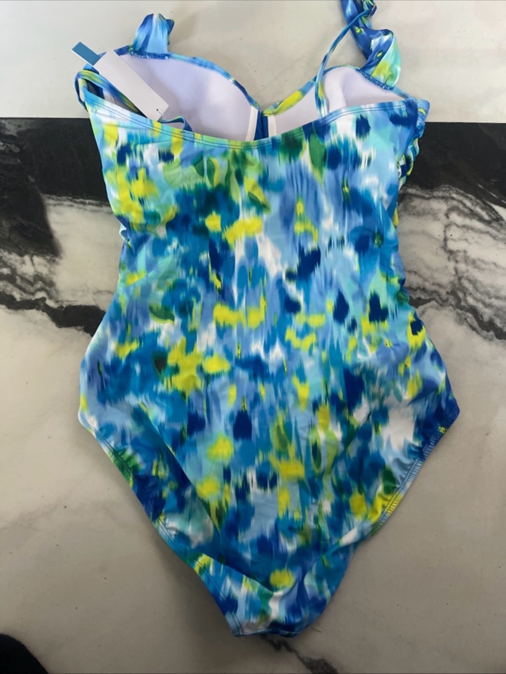 Classic Blue Multi Ruched One-Piece Swimsuit - Picture 4 of 4
